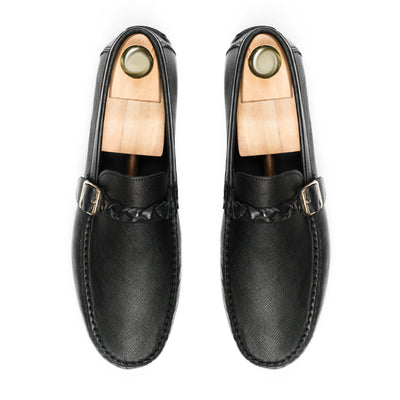 Saffiano Moccasins - Black