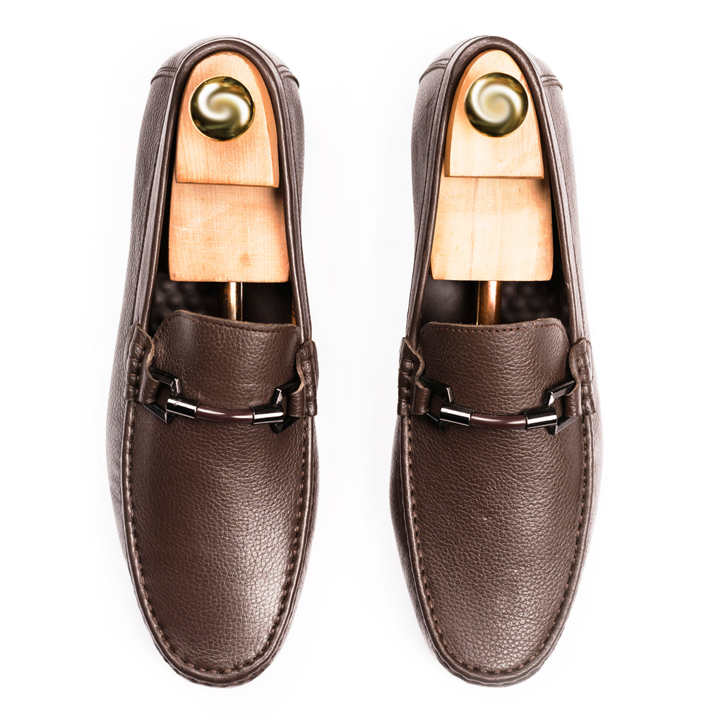 Classic Buckled Moccasins - Brown