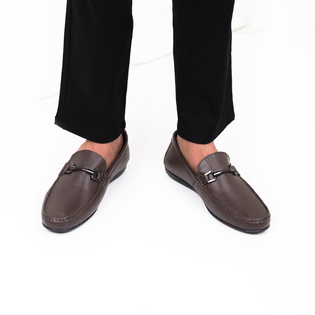 Classic Buckled Moccasins - Brown