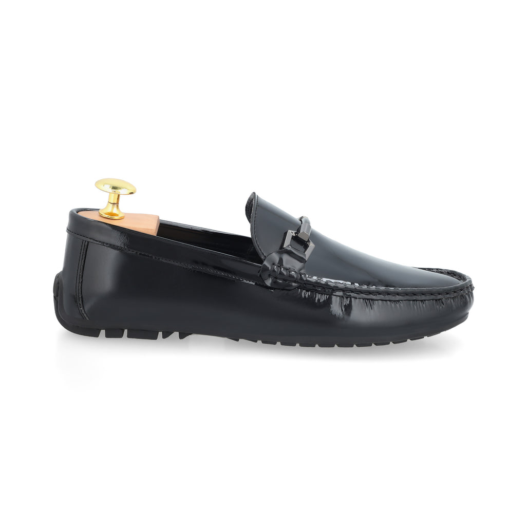 Patent Leather Moccasins - Black