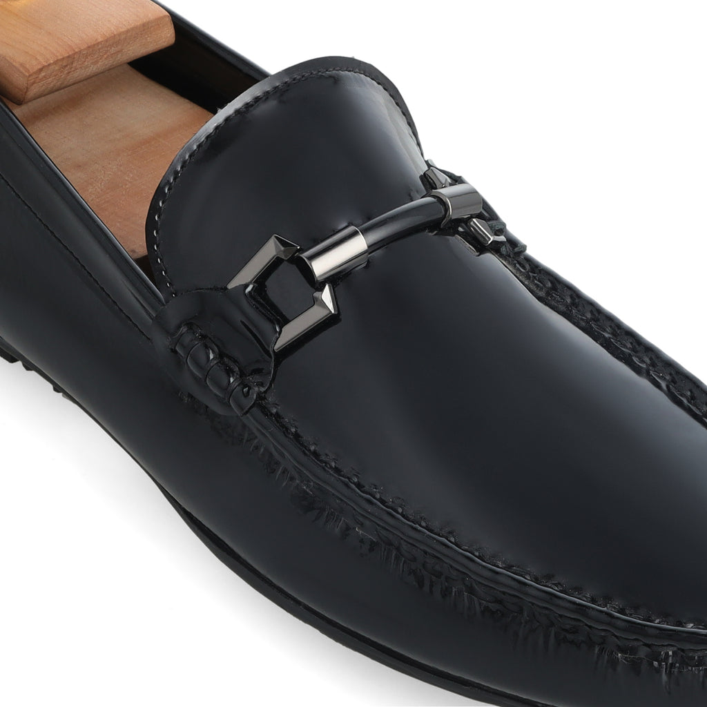 Patent Leather Moccasins - Black