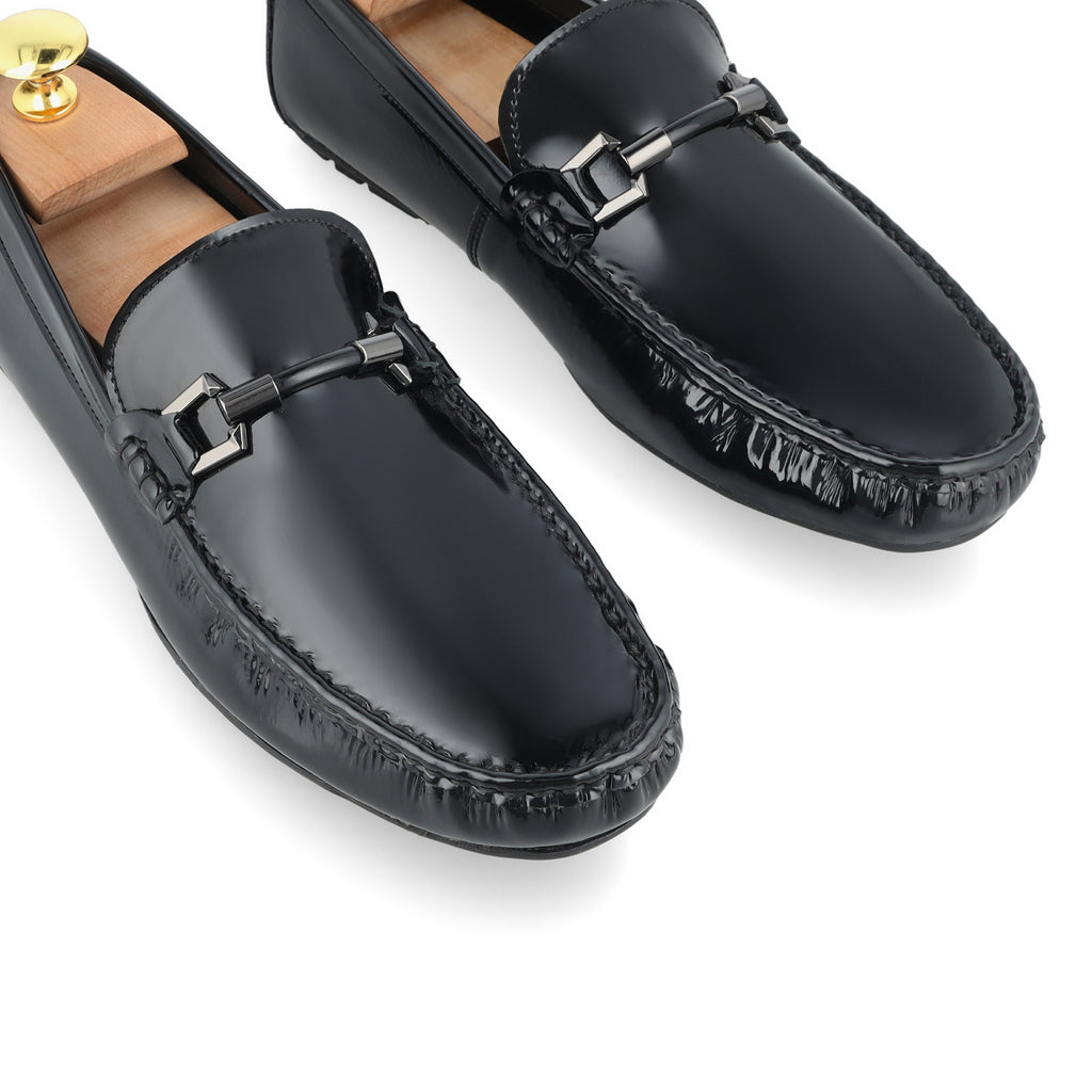 Patent Leather Moccasins - Black