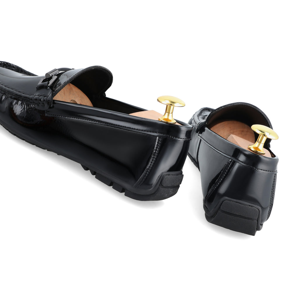 Patent Leather Moccasins - Black