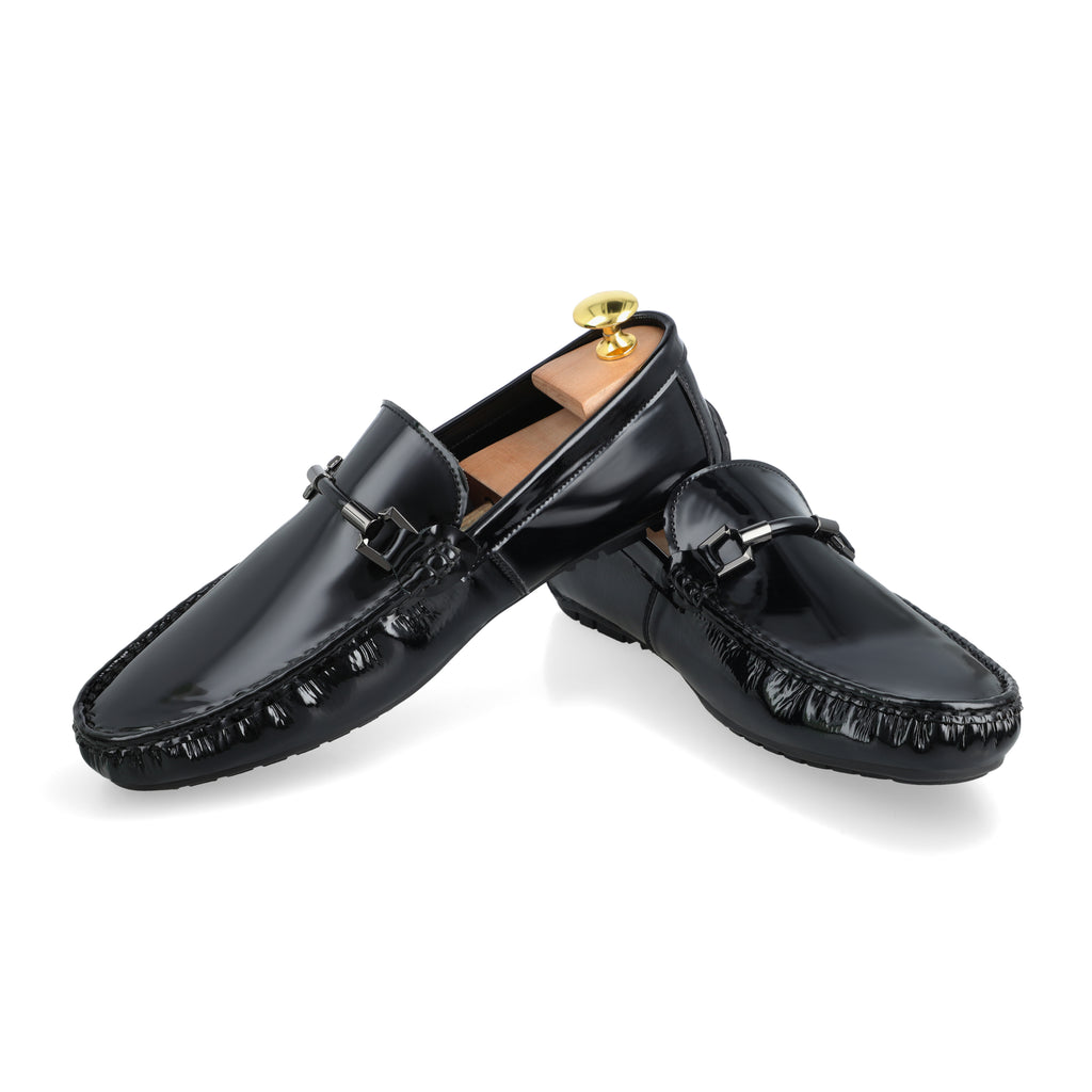 Patent Leather Moccasins - Black