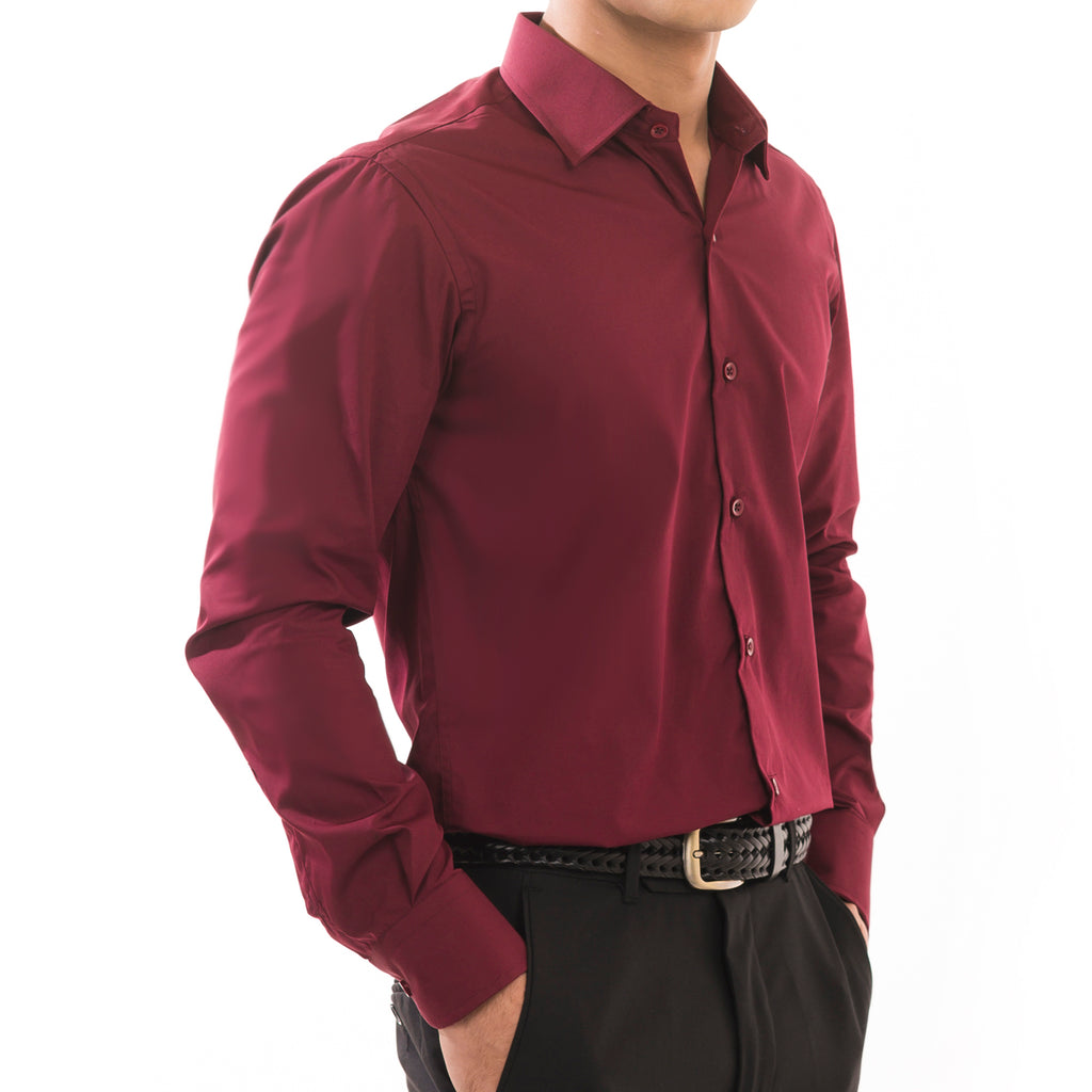 Bold Maroon Formal Shirt
