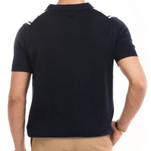 Load image into Gallery viewer, Knitted Striped Polo - Navy/White