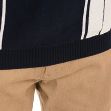 Load image into Gallery viewer, Knitted Striped Polo - Navy/White