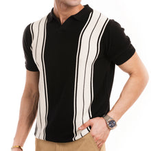 Load image into Gallery viewer, Knitted Striped Polo - Black/White