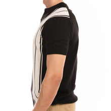 Load image into Gallery viewer, Knitted Striped Polo - Black/White