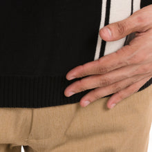 Load image into Gallery viewer, Knitted Striped Polo - Black/White