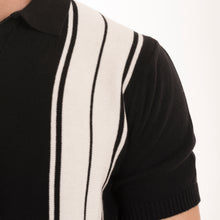 Load image into Gallery viewer, Knitted Striped Polo - Black/White