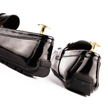 Load image into Gallery viewer, Patent Crocodile Embossed Moccasin - Black