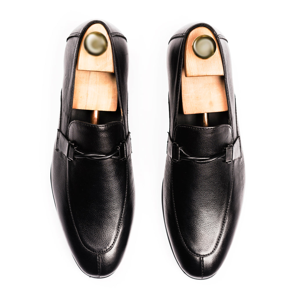 Twisted Rope Loafers-Black