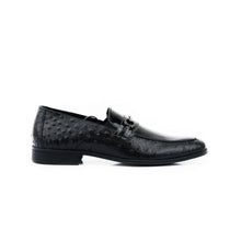 Load image into Gallery viewer, Ostrich Print Buckled Loafer - Black