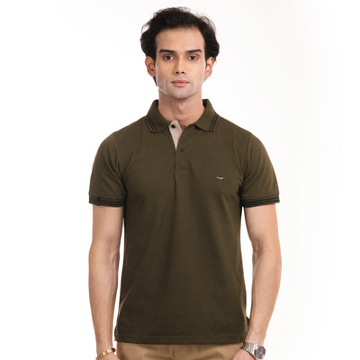 The Signature Cut & Sew Polo - Olive