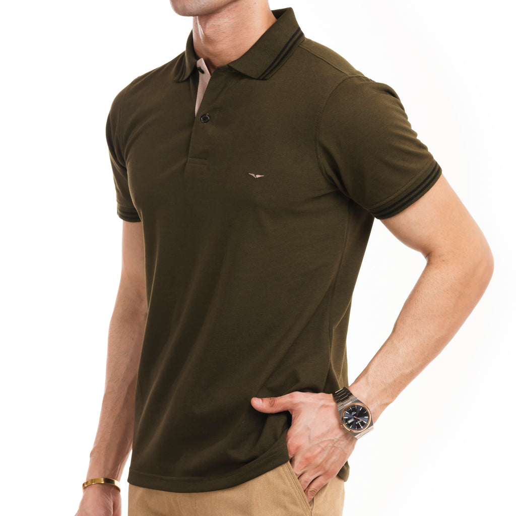 The Signature Cut & Sew Polo - Olive