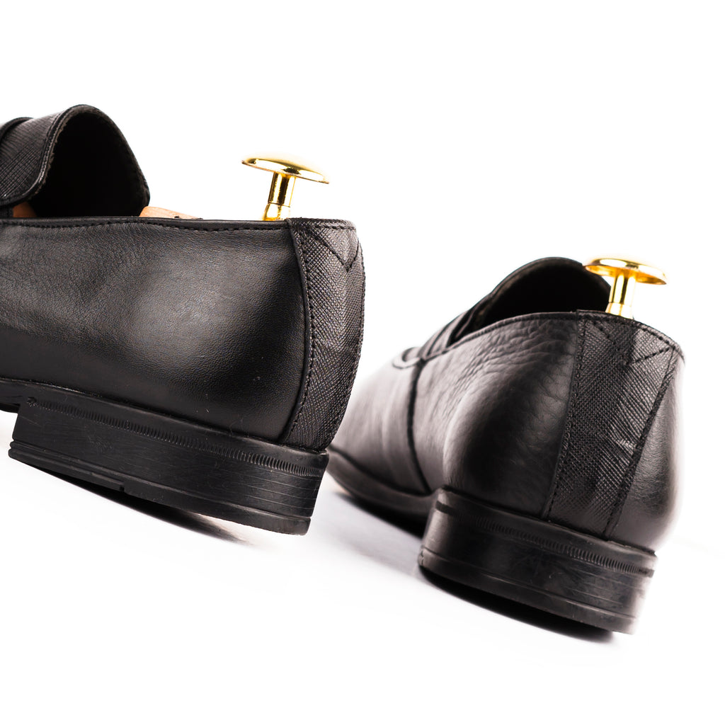 Classic Double Monkstrap Loafers-Black