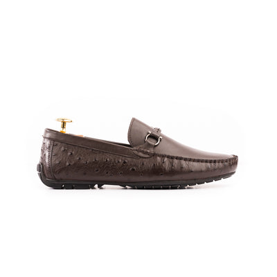 Stitched Horse Bit Buckled Moccasin - Brown