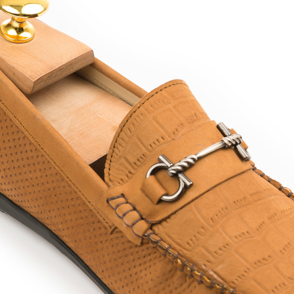 Premium Nubuck Leather Moccasins - Tan