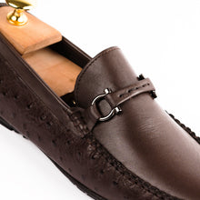 Load image into Gallery viewer, Stitched Horse Bit Buckled Moccasin - Brown