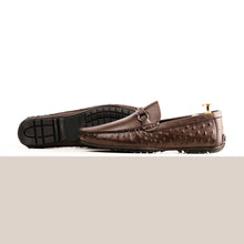 Load image into Gallery viewer, Stitched Horse Bit Buckled Moccasin - Brown