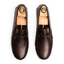 Load image into Gallery viewer, Stitched Horse Bit Buckled Moccasin - Brown