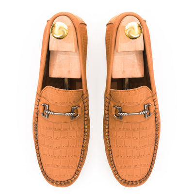 Premium Nubuck Leather Moccasins - Tan