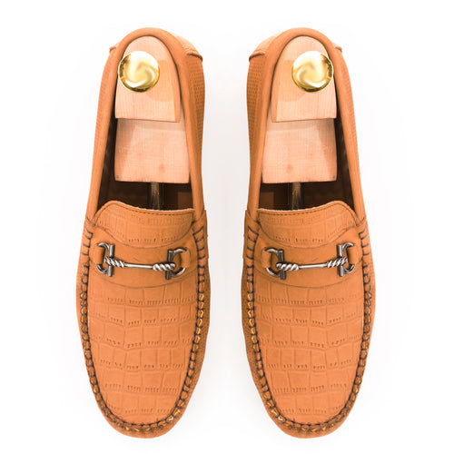 Premium Nubuck Leather Moccasins - Tan