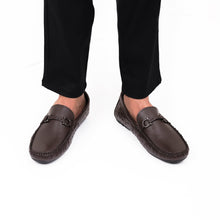 Load image into Gallery viewer, Stitched Horse Bit Buckled Moccasin - Brown