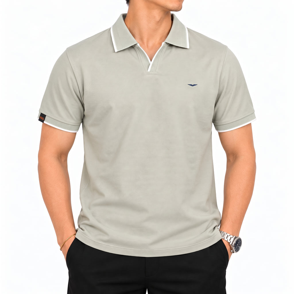 Jacquard Collar Polo - Sea Green