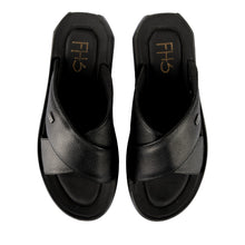 Load image into Gallery viewer, Casual Strapped Leather Slippers-Black