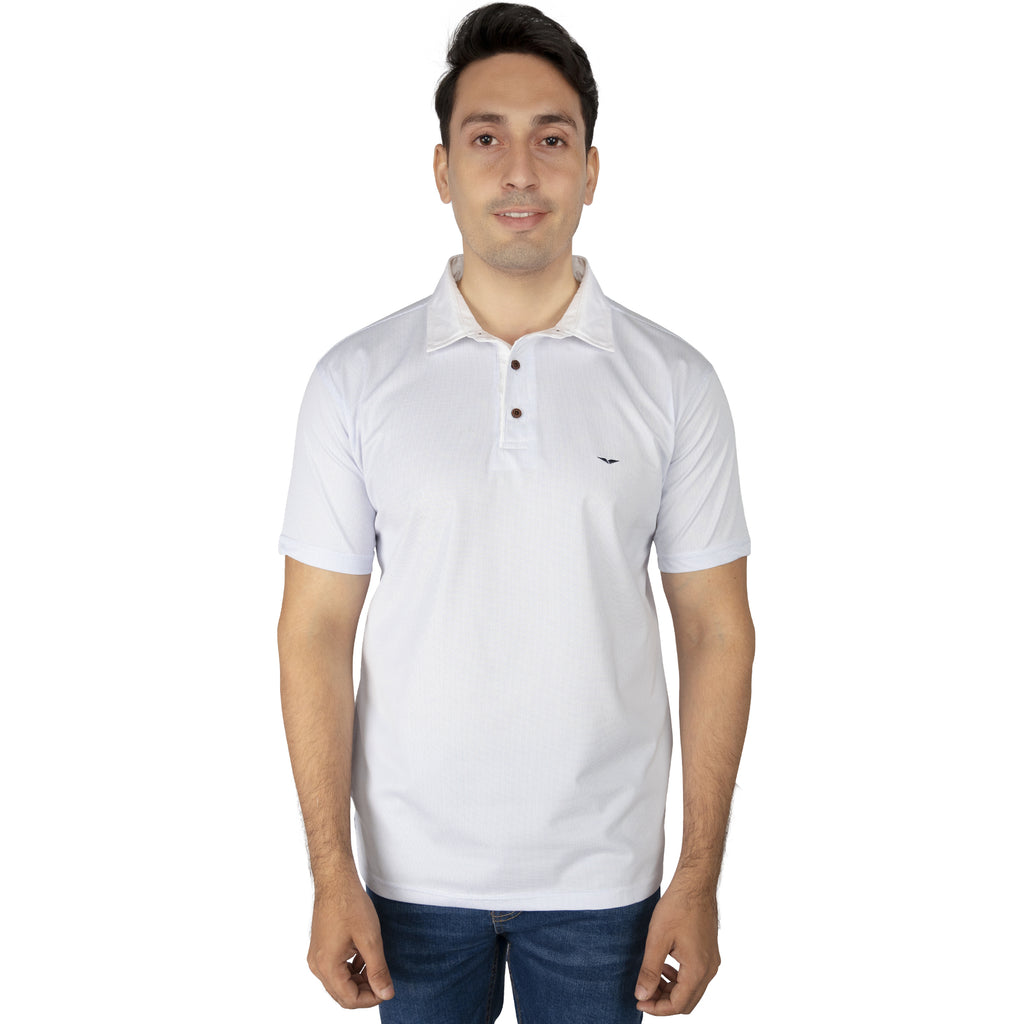 Classic Collar Polo Shirt-White/Blue