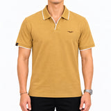 Jacquard Collar Polo - Mustard