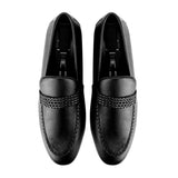 Braided Strapped Loafers-Black