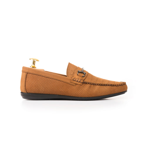 Premium Nubuck Leather Moccasins - Tan
