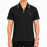 Jacquard Collar Polo - Black