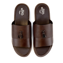 Load image into Gallery viewer, Dot Embossed Tassle Slippers-Brown