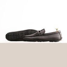 Load image into Gallery viewer, Sleek Gunmetal Bit Moccasins-Black