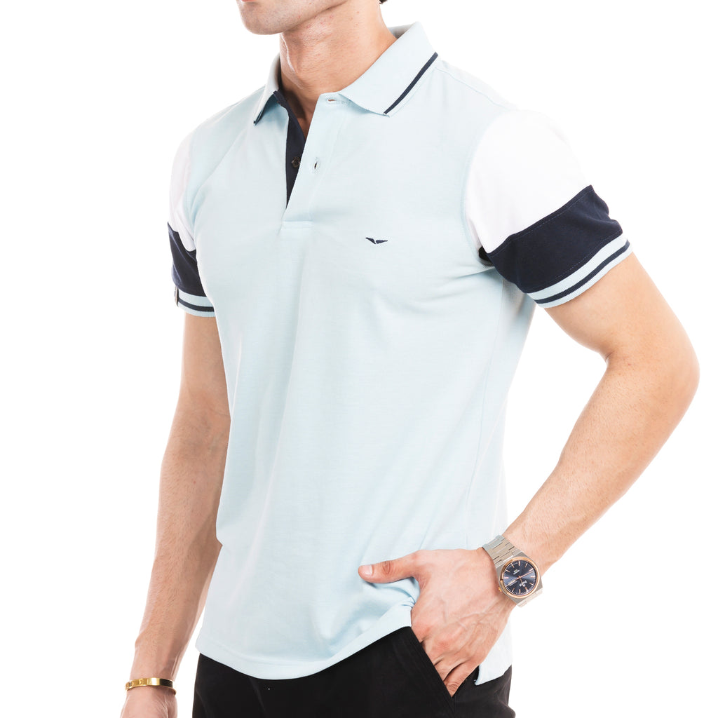 The Signature Cut & Sew Polo - Sky