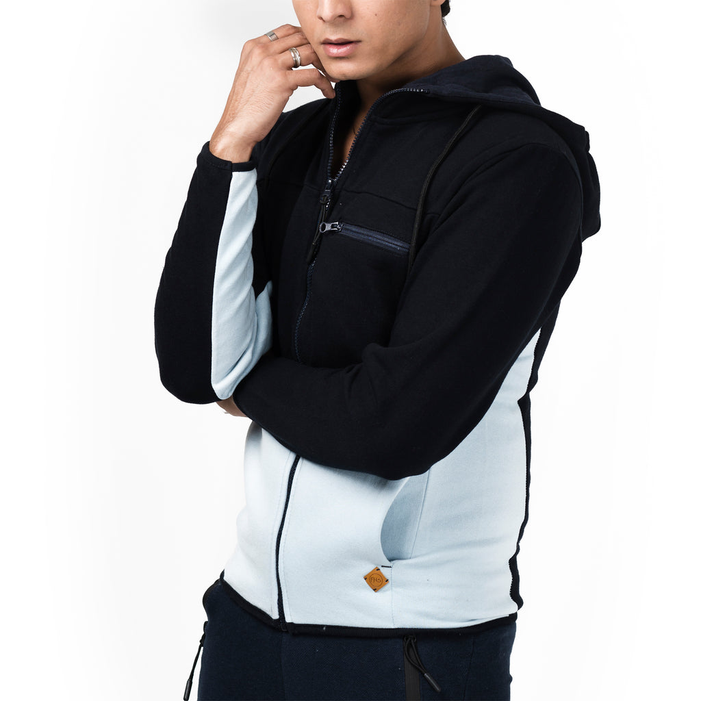Navy and Sky Fleece Hoodie