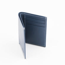 Load image into Gallery viewer, Sleek-Fold Leather Wallet-Navy