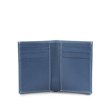 Load image into Gallery viewer, Sleek-Fold Leather Wallet-Navy