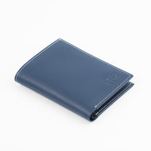 Load image into Gallery viewer, Sleek-Fold Leather Wallet-Navy