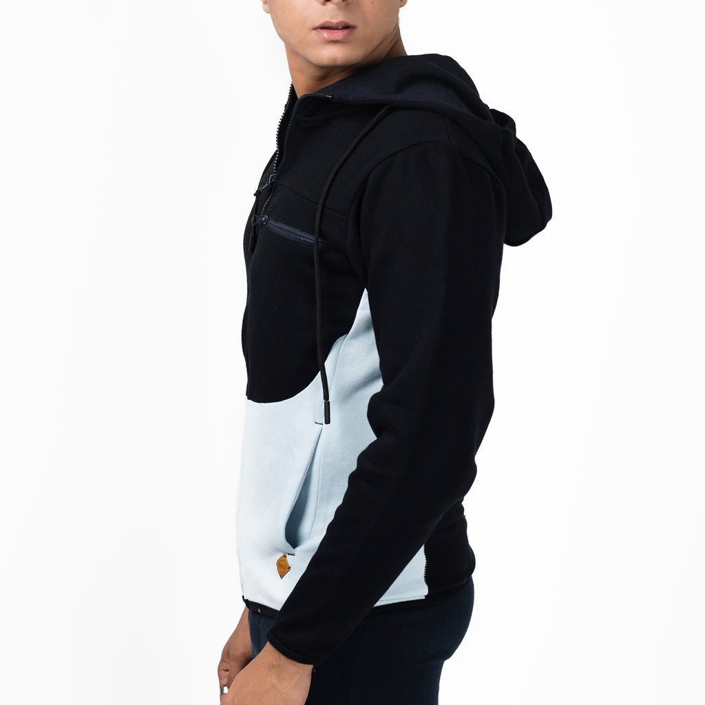 Navy and Sky Fleece Hoodie