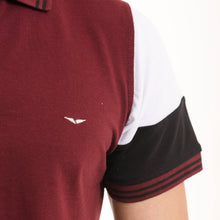 Load image into Gallery viewer, The Signature Cut &amp; Sew Polo - Maroon/White
