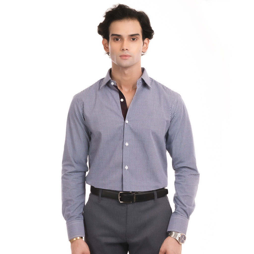 Checkered Gingham Formal Shirt - Black/White