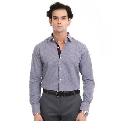 Checkered Gingham Formal Shirt - Black/White