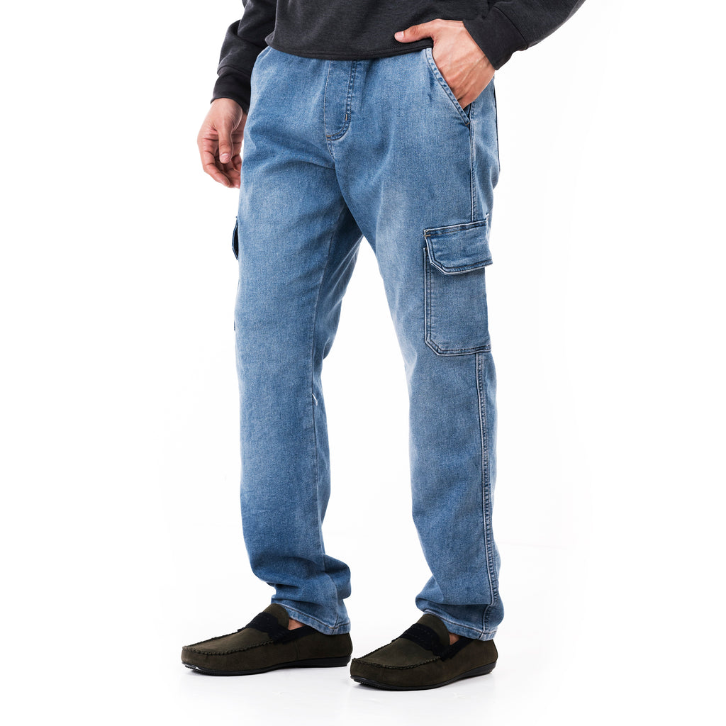 Denim Jogger Pants - Blue