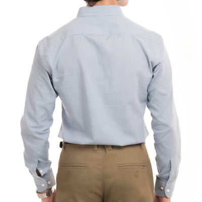 Micro-Checkered Formal Shirt - Grey/White