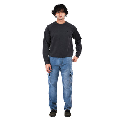 Denim Jogger Pants - Blue